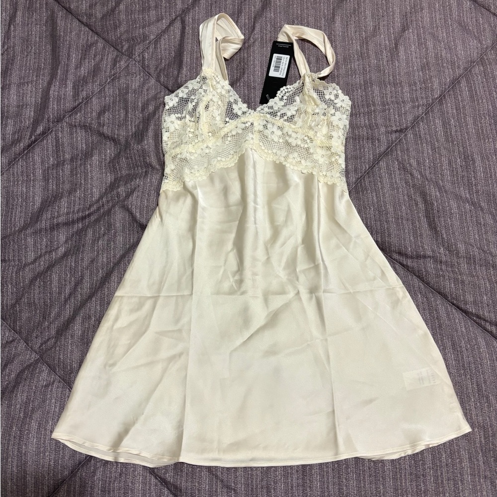 Laced See Through Silk Dress